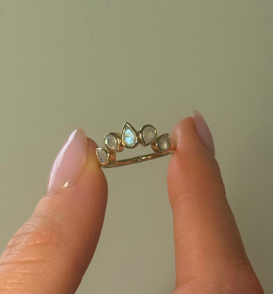 Higher Self Crown Moonstone Ring