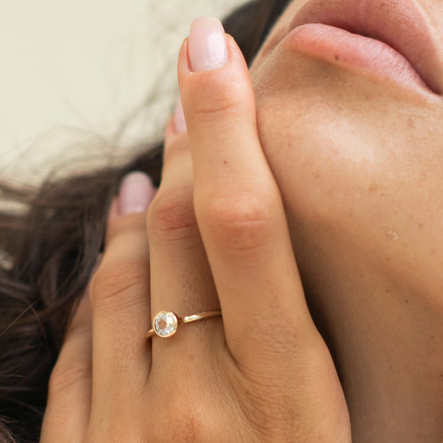 Empowered Solitaire White Topaz Ring