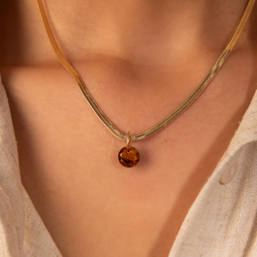 Tigers Eye Round Charm