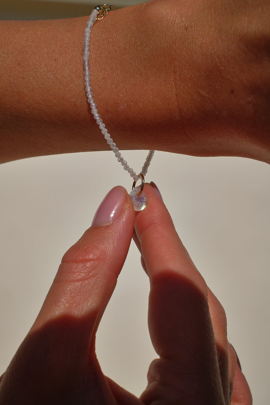 Moonstone Droplet Charm