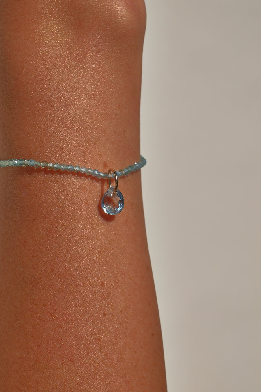 Blue Topaz Droplet Charm