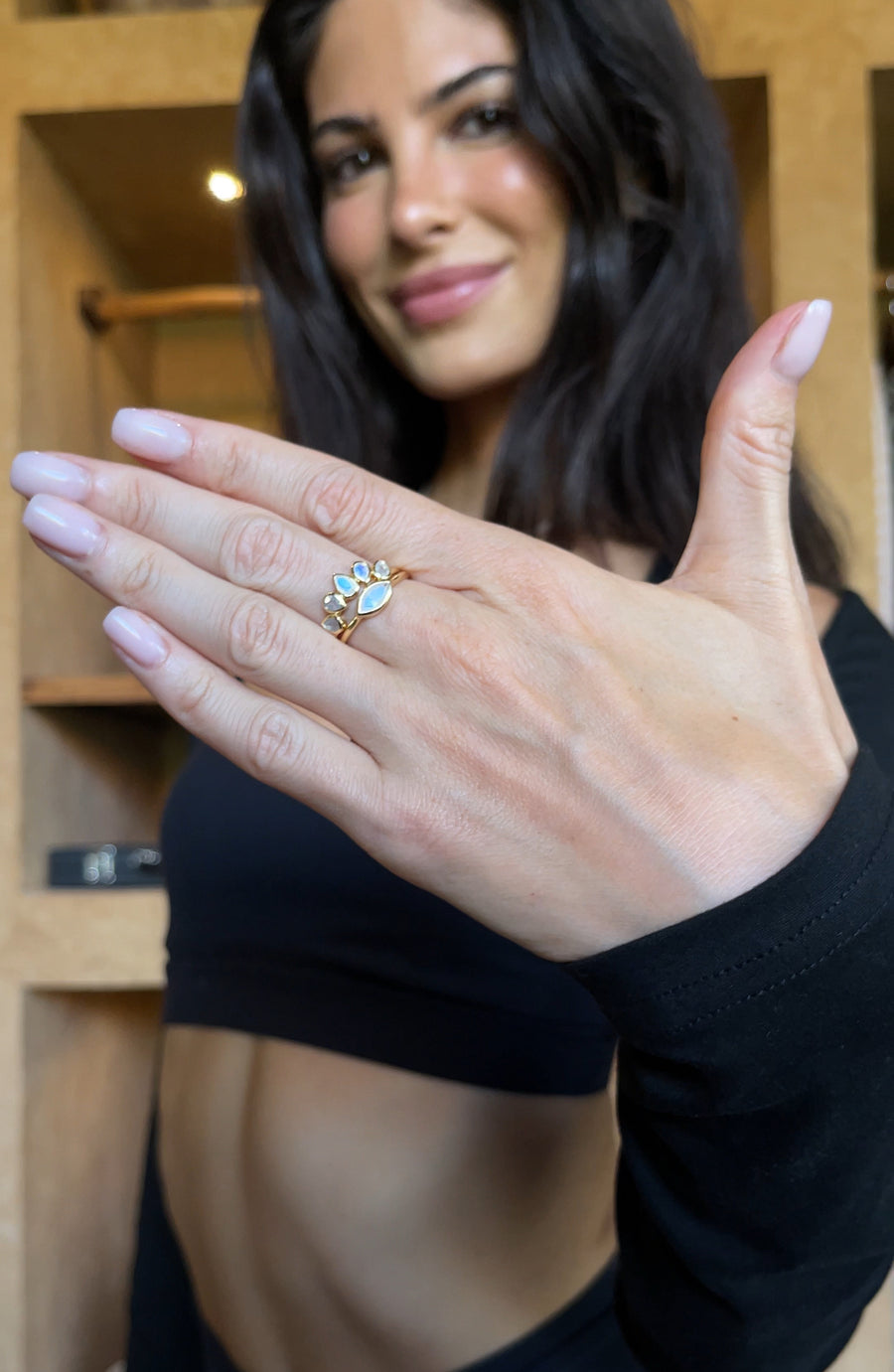 Higher Self Crown Moonstone Ring