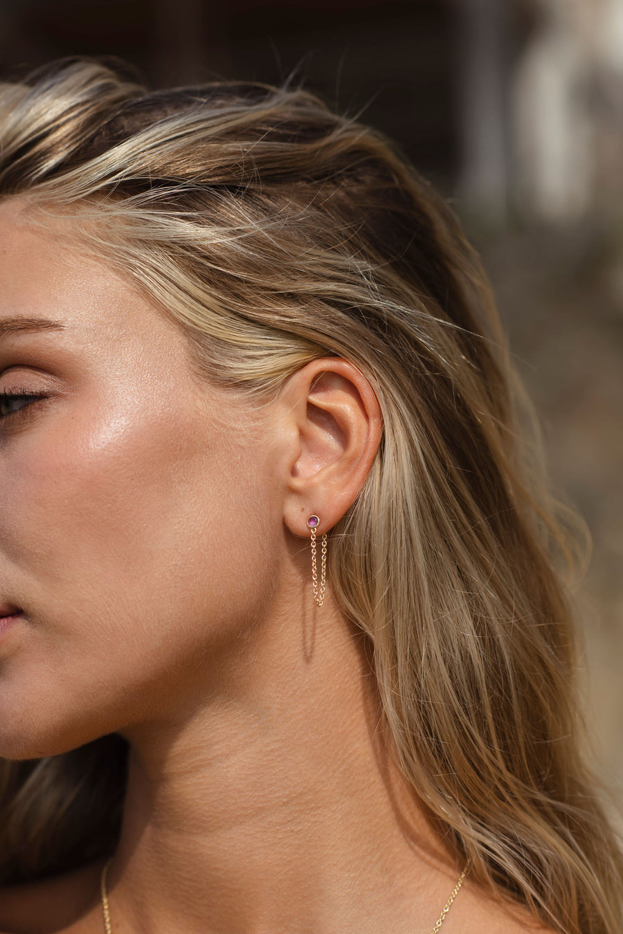 Empowered Amethyst Chain Earrings