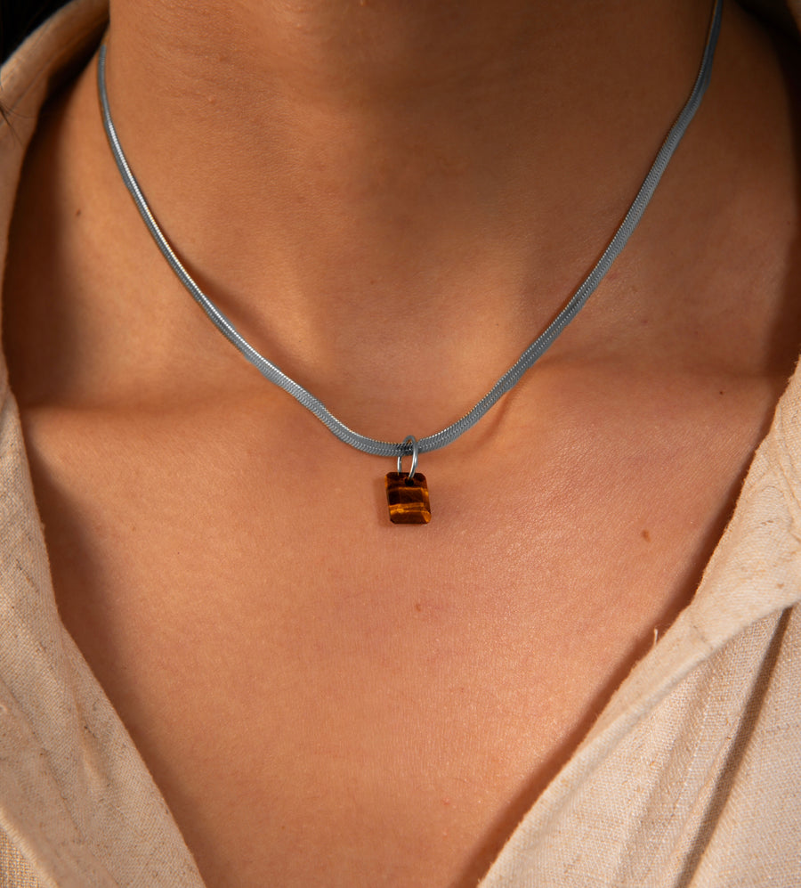 Tigers Eye Octagon Charm