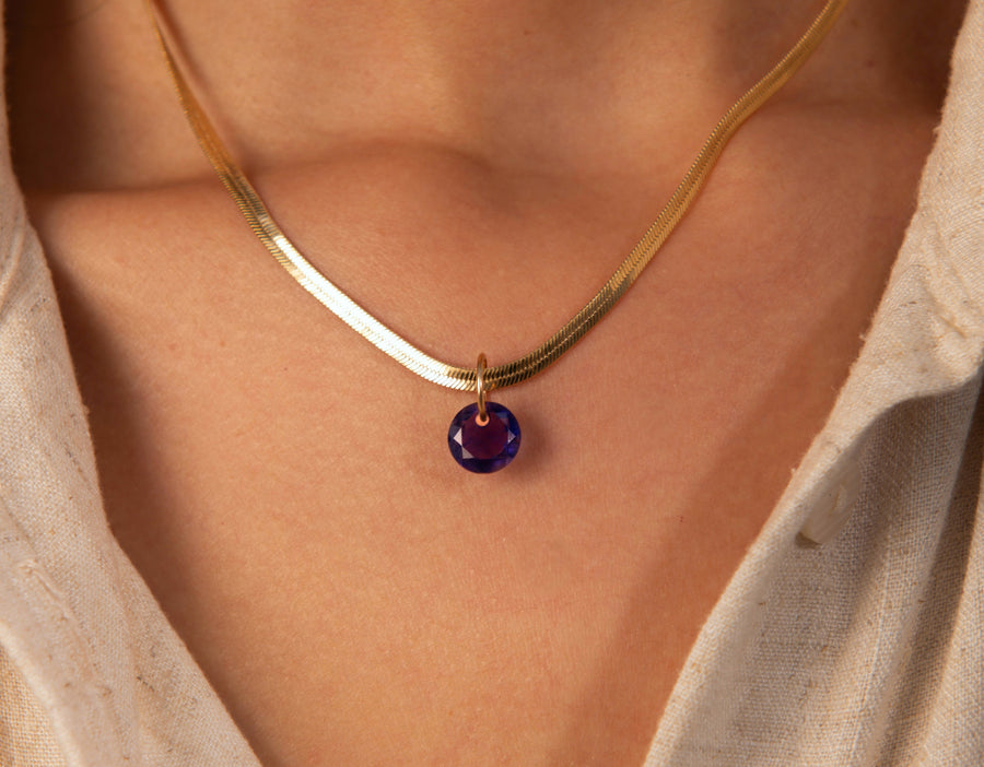 Iolite Round Charm