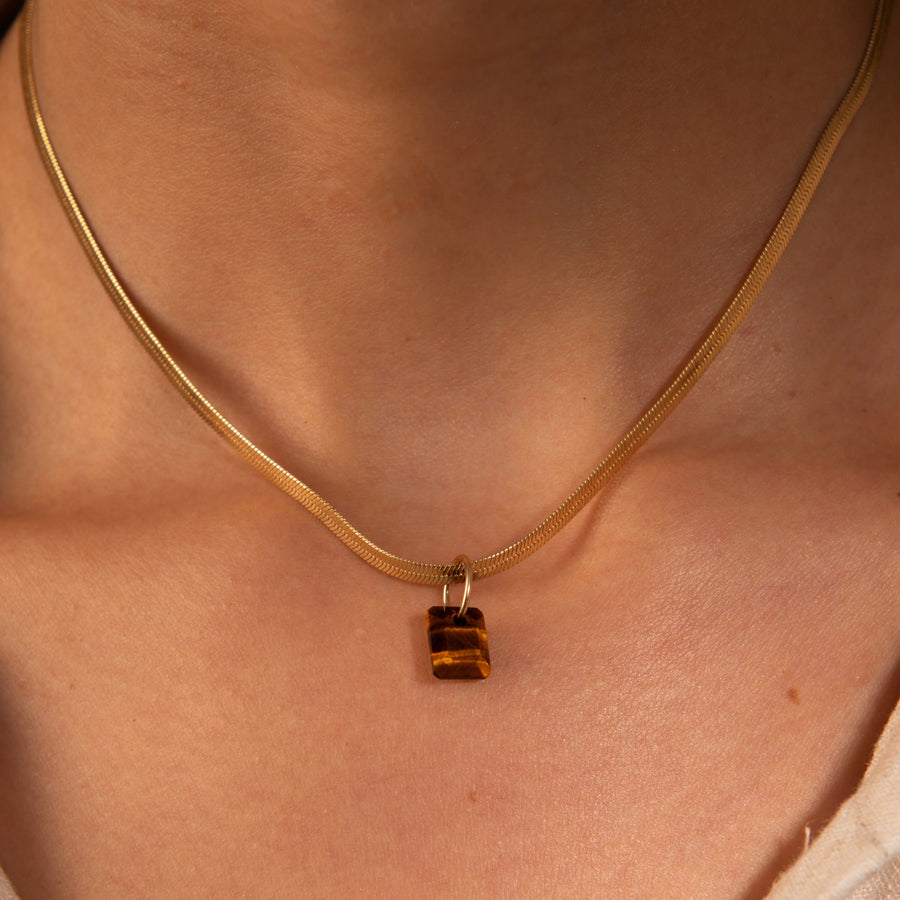 Tigers Eye Octagon Charm