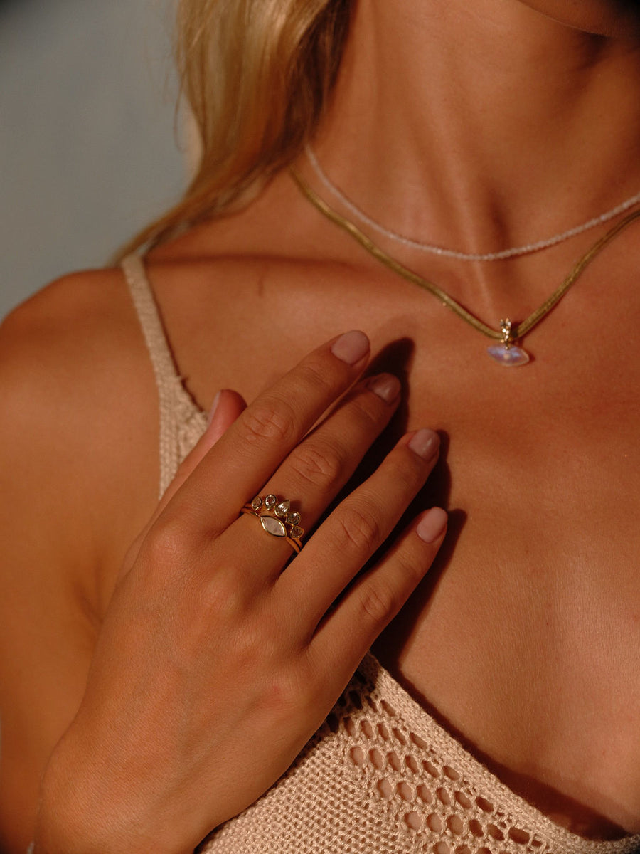 Higher Self Crown White Topaz Ring