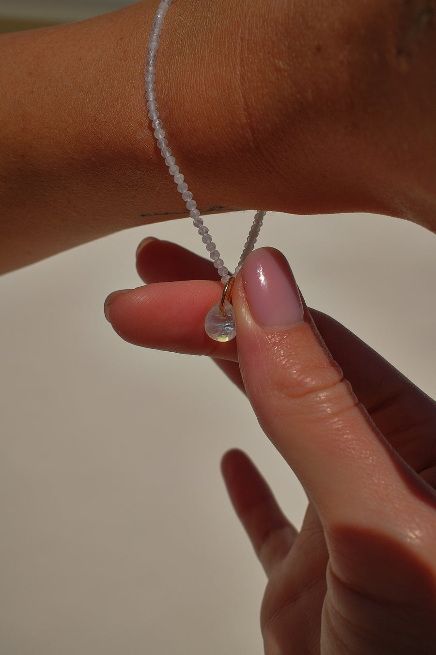 Moonstone Droplet Charm