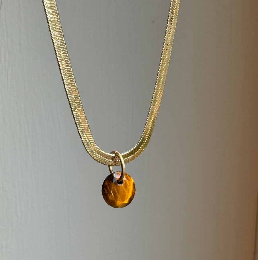 Tigers Eye Round Charm