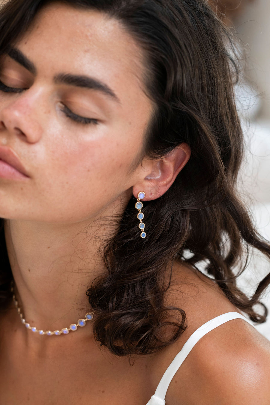 Empowered Moonstone Drop Earrings