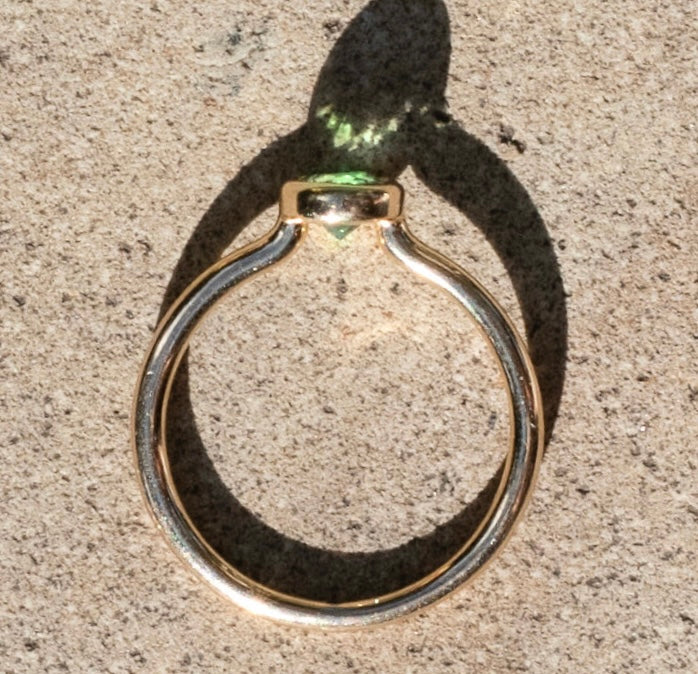 Empowered Solitaire Green Topaz Ring