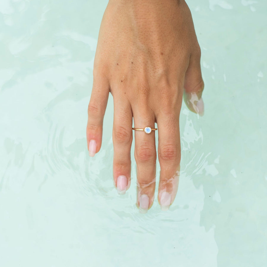 Empowered Solitaire Moonstone Ring