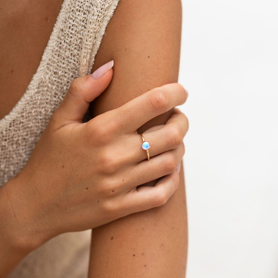 Empowered Solitaire Moonstone Ring