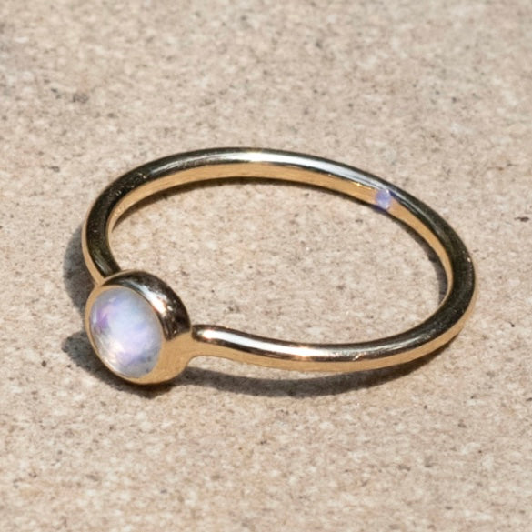 Empowered Solitaire Moonstone Ring
