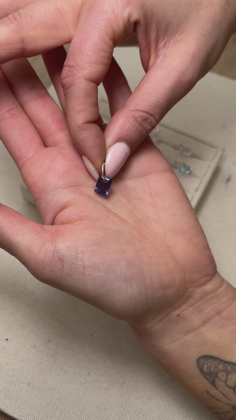 Iolite Octagon Charm