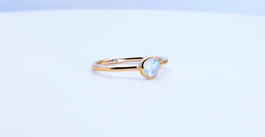 Empowered Solitaire Moonstone Ring