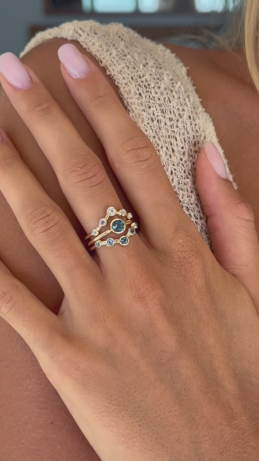 Empowered Crown Blue Topaz Ring