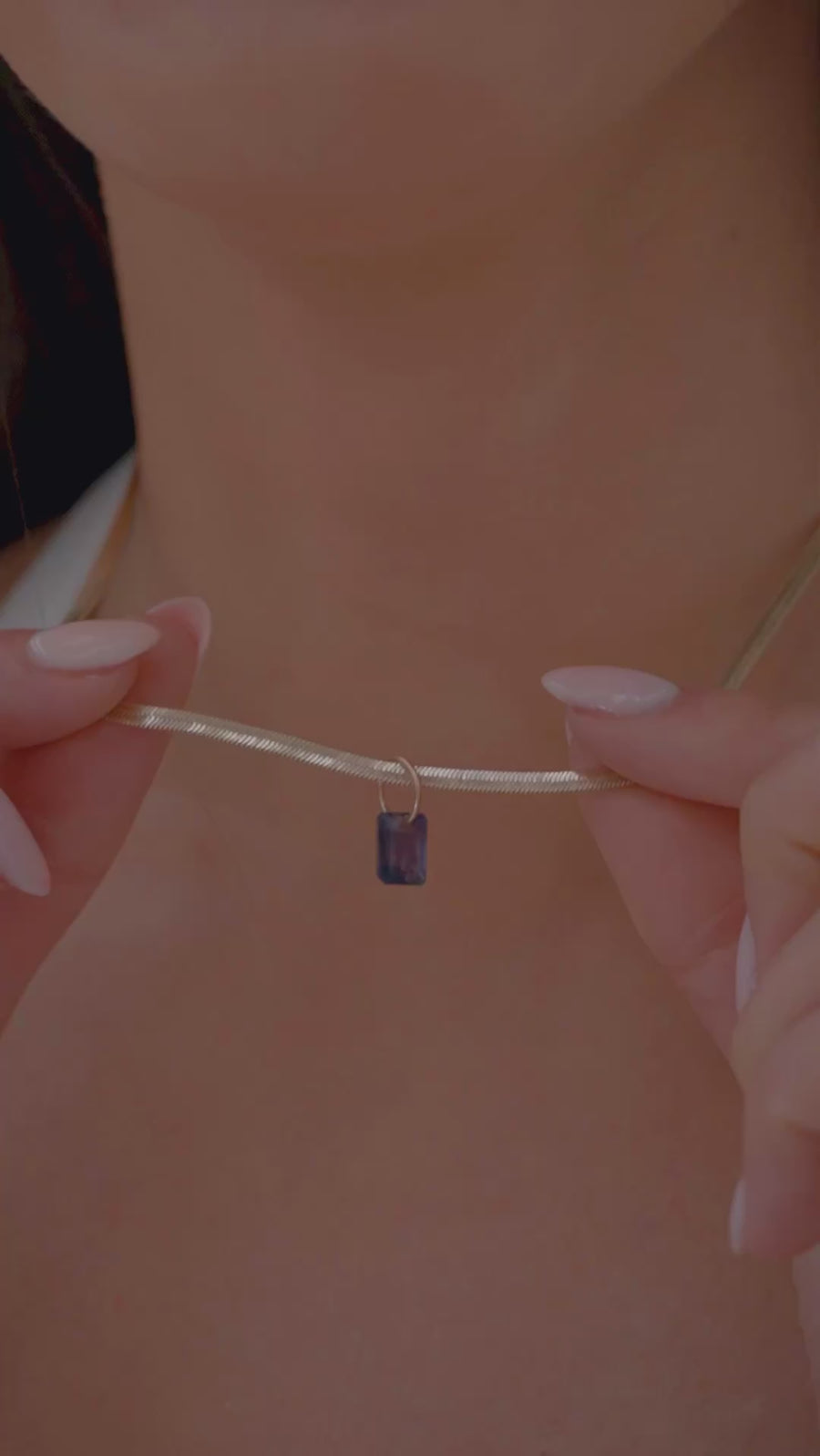 Iolite Octagon Charm