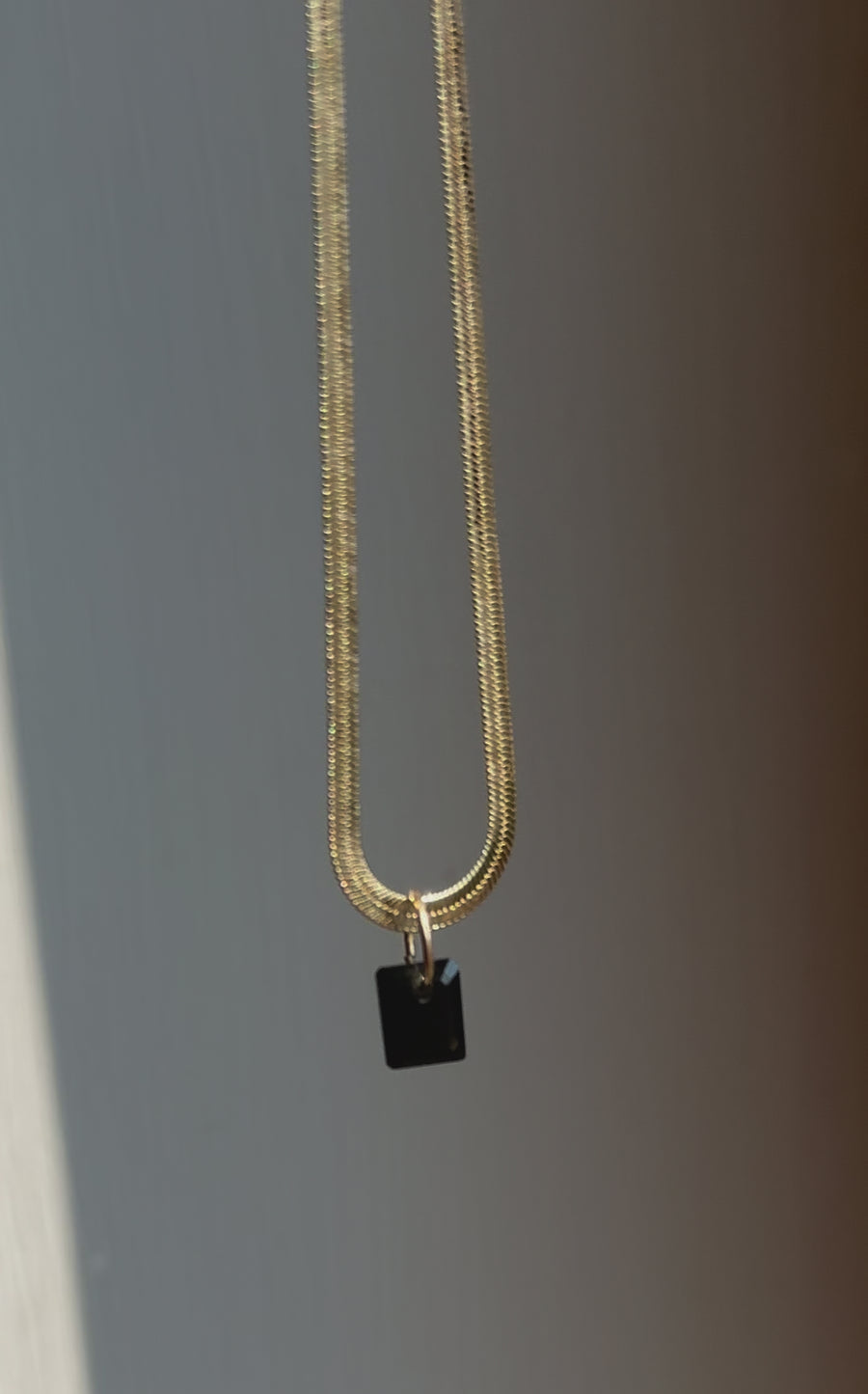 Black Obsidian Octagon Charm