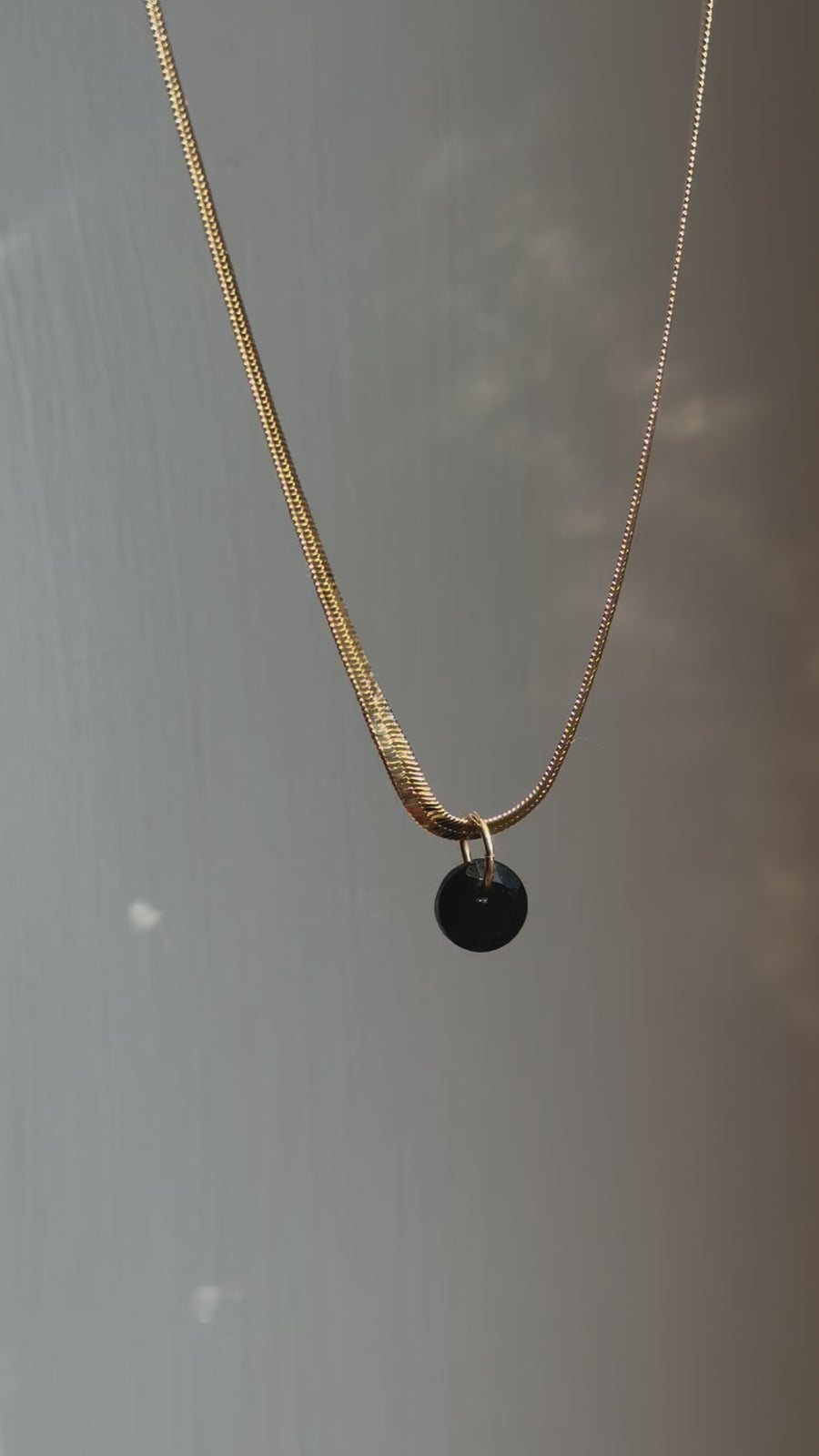 Black Obsidian Round Charm