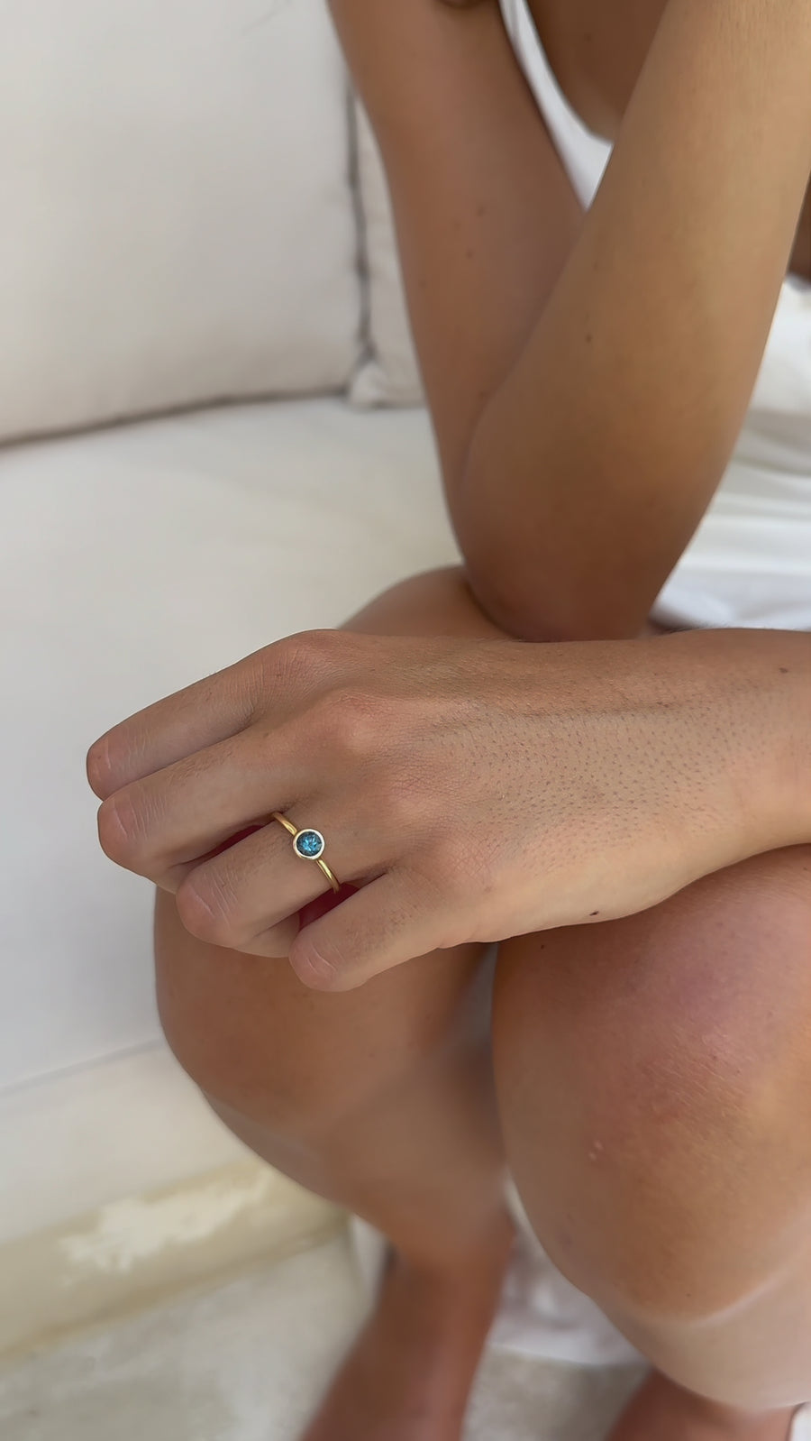 Empowered Solitaire Blue Topaz Ring