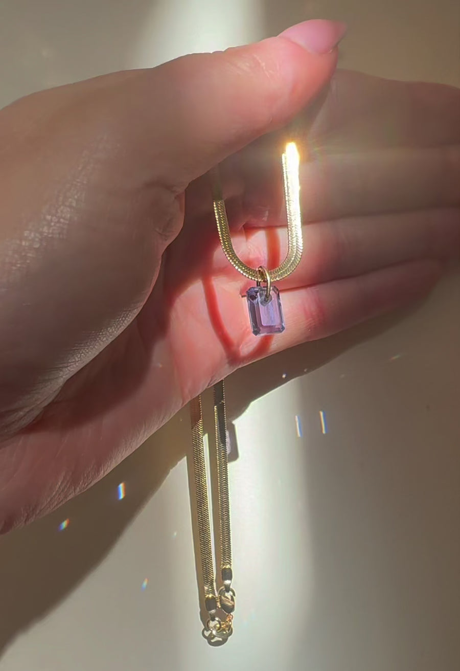 Iolite Octagon Charm